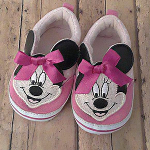 Disney Minnie Mouse Baby Crib Shoes Pink 6-9M